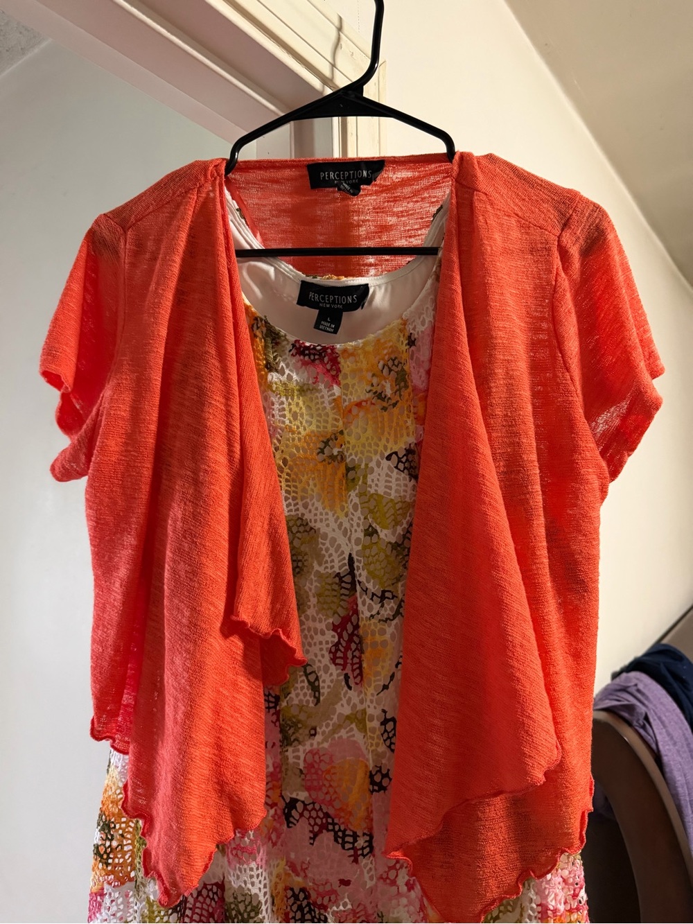 Perceptions Bright Coral Short-Sleeve Dress